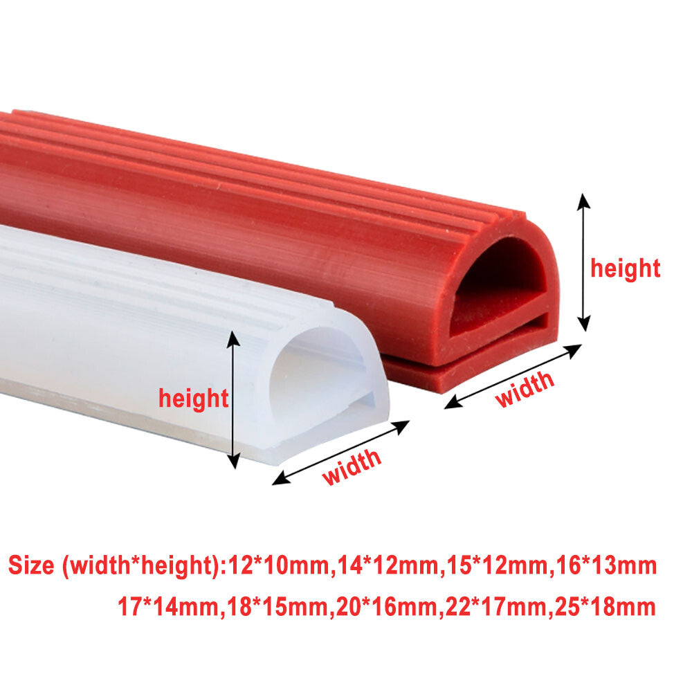 e-Shape Silicone Rubber Sealing Strip 12mm-25mm Window Oven Door Seal Gasket