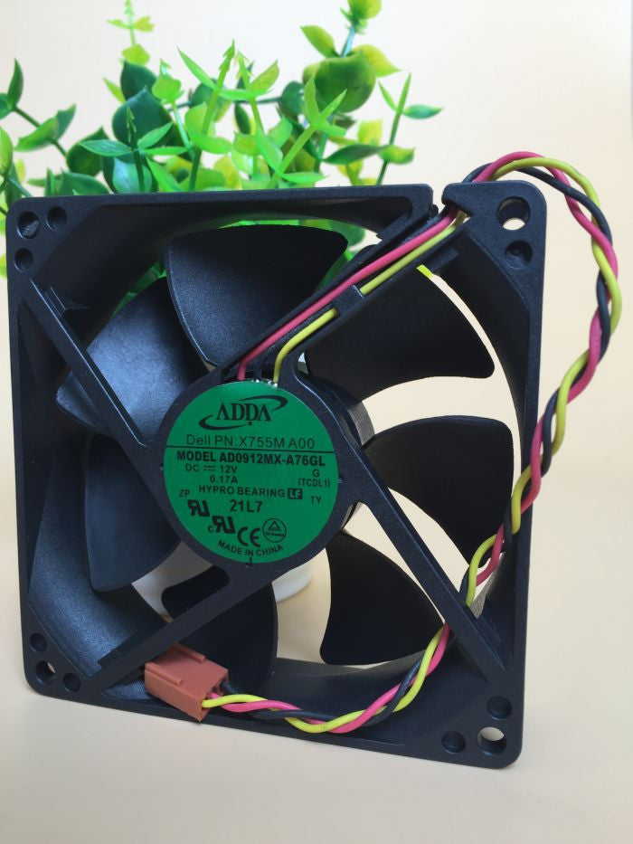 Brand ADDA AD0912MX-A76GL 9025 9CM DC 12V 0.17A HP P/N:447580-001 axial fan