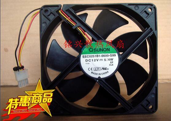 For SUNON EEC0251B1-0000-G99 120*120*25mm 12cm 5.4W DC 12V 3-wire Cooling Fan