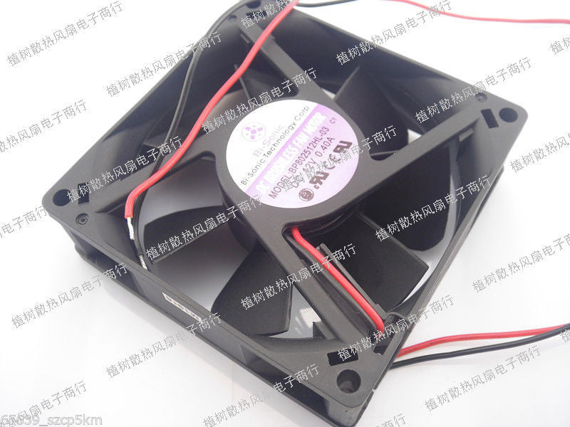 BI-SONIC BP802512HL-03 12V 0.4A 80x80x25mm 2 Wire Chassis Cooling Fan