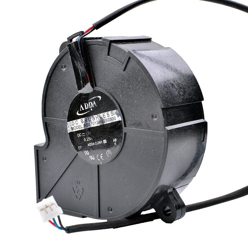 AB07012HB250300 7025 70mm 12V 0.25A Double Ball Bearing Projector Blower Fan