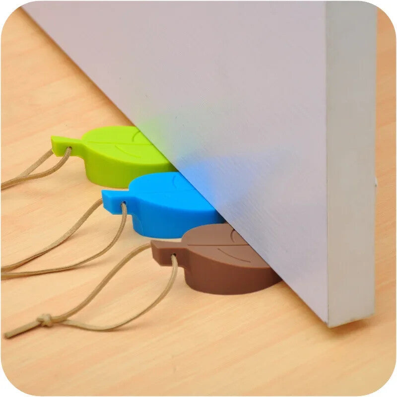3pcs Silica gel Leaf Leaves Door Stop, Wedges, Stopper, Block, Jammer, Wedge