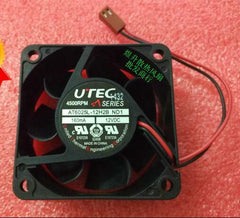 UTEC 6025 AT6025L-12H2B DC12V 160mA 60*60*25MM 4500RPM 2 wire dual ball fan