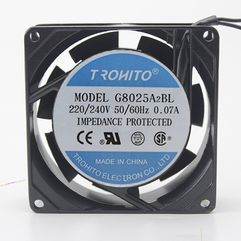 TRONITO G8025A2BL 220/240V 50/60Hz 0.07A 8025 8CM Aluminum Cooling Fan