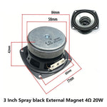 3 Inch 4Ω 8Ω 16Ohm 1W 2W 3W 5W 10W 20W Full-range Speaker Loudspeaker Waterproof