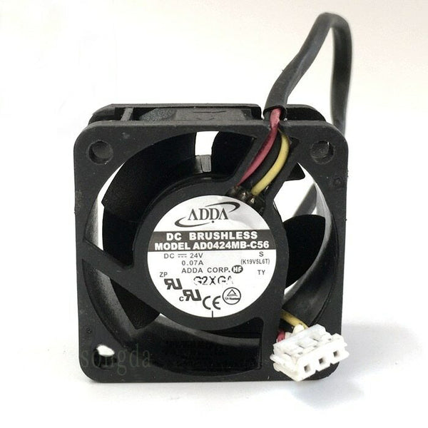 2PCS ADDA AD0424MB-C56 4020 40mm 4cm DC 24V 0.07A 3-Wire Cooling Fan