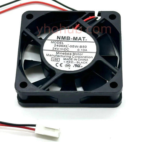 NMB-MAT 2406KL-05W-B50 DC 24V 0.13A 2-Wire 60x60x15mm Server Cooling Fan