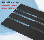 1M/2M Black silicone rubber silicone strip sealing strip solid flat strip 1-30mm