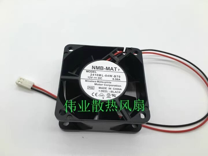 NMB 2410ML-04W-B70 DC12V 0.58A 6cm 6025 2-Wire Cooling Fan