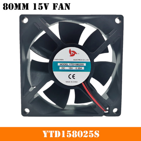 80mm 15V Fan 8cm NEW For YTD158025S DC15V 0.35A 2-wire 80x80x25mm Cooling Fan