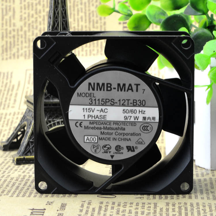 NMB 3115PS12T-B30 AC 115V 80x80x38mm COOLING FAN BALL BEARING