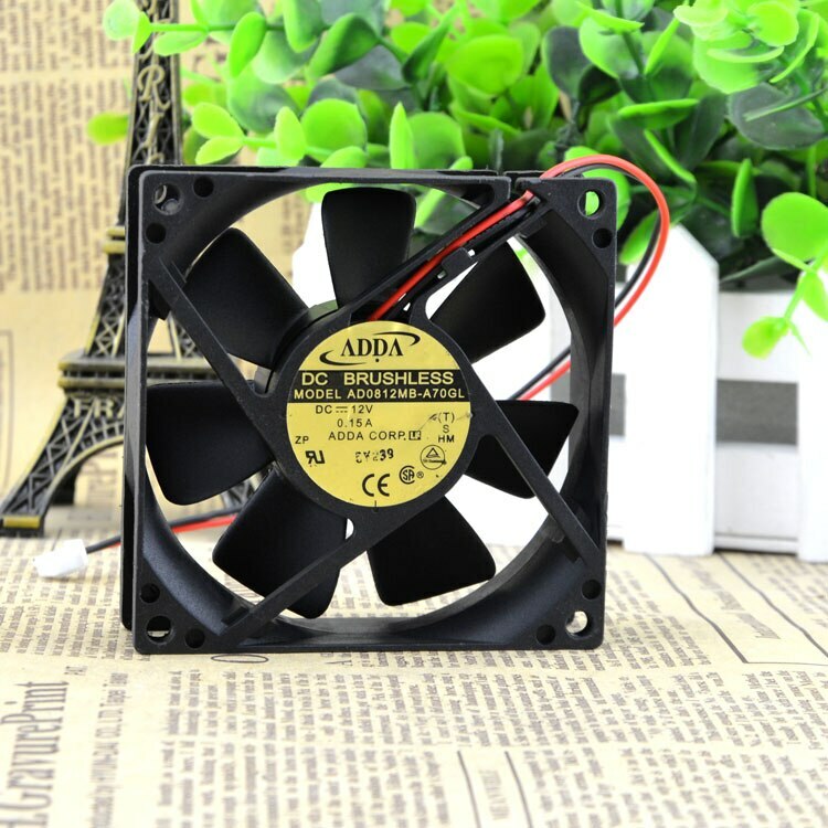 Brand ADDA AD0812MB-A70GL DC12V 0.15A 2 Pin 80x80x25mm Silent Case Cooling Fan