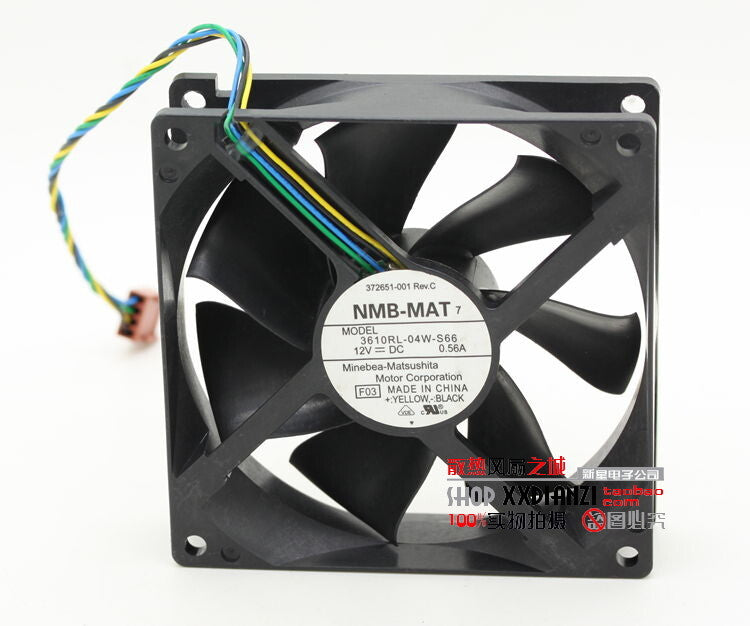 NMB 3610RL-04W-S66 9225 90mm DC 12V 0.56A PWM intelligent speed 92*92*25mm fan
