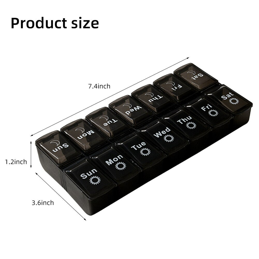7 days weekly pill box 14 grids medicine tablte dispenser torage container