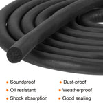 9mm/0.35" Dia x 10 Meters/33 Ft Long Round EPDM Foam Rubber Weather Seal Strip