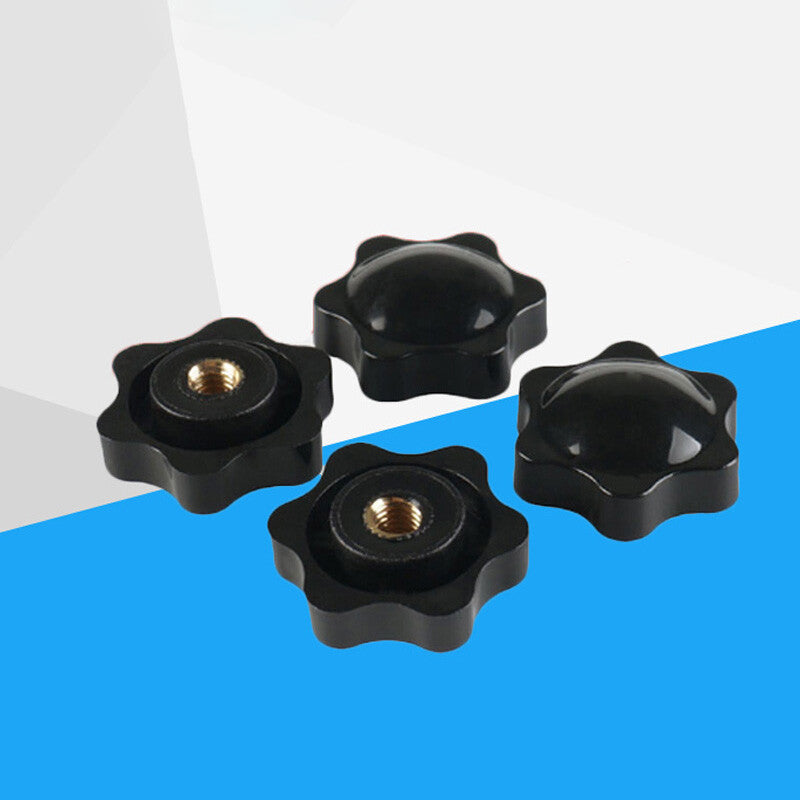 Thumb Screw Bolts Female Thread Black Round Fluted Clamping Knob M4 to M12