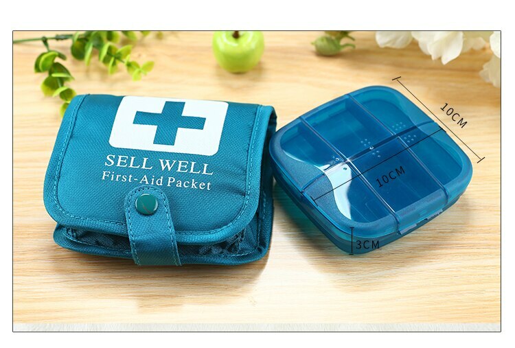 7 grids medicine box First Aid kit Medical Box Storage Medicine Package Pill box