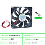 ACP8015 80mm DC5V 12V 24V 2pin cooling fan for router chassis power supply