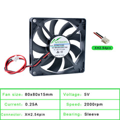 ACP8015 80mm DC5V 12V 24V 2pin cooling fan for router chassis power supply