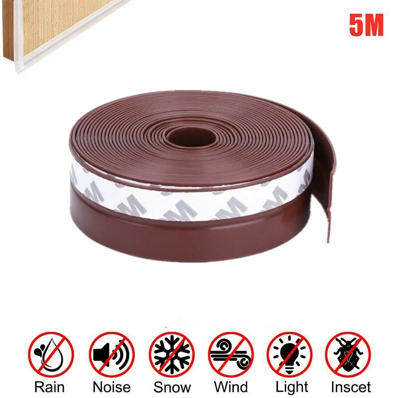 25mm 5M Self Adhesive Door Seal Strip Silicone Soundproofing Seal Sealing Tape