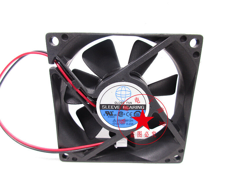 1PC GLOBE S01138812H 12V 0.23A 8CM 8025 2-wire power supply chassis cooling fan
