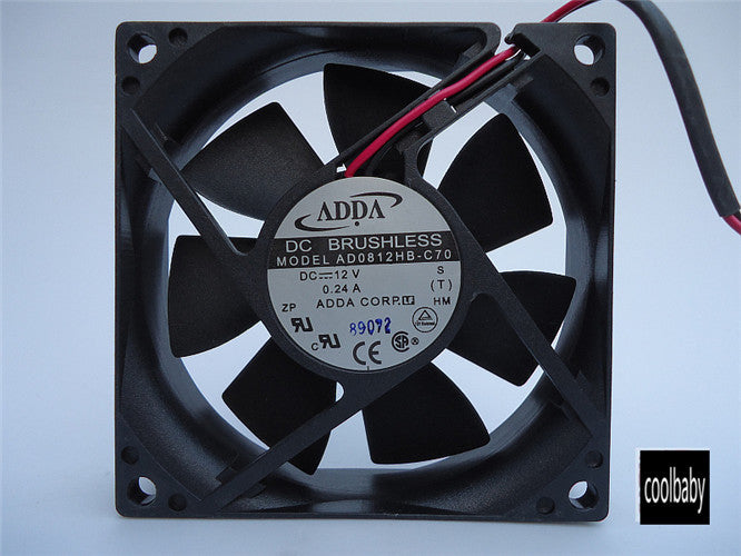 ADDA AD0812HB-C70 Fan 12V 0.24A 80*80*20MM 2Pin