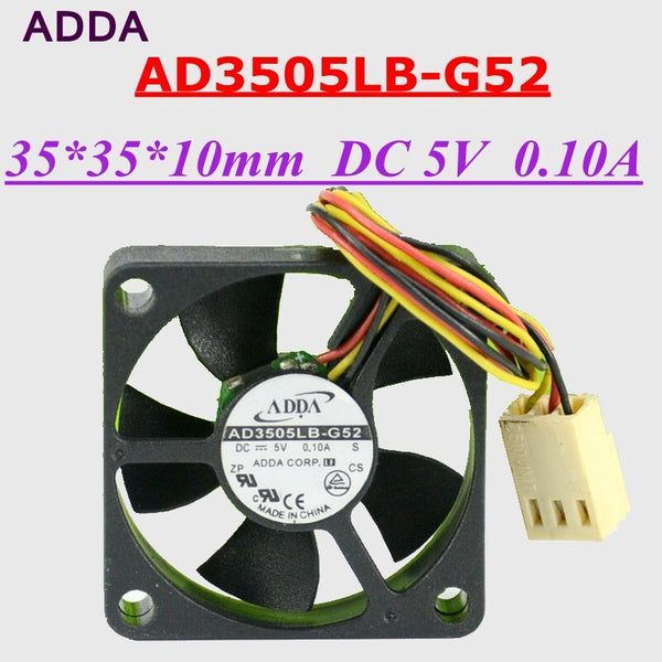 ADDA AD3505LB-G52 5V 0.10A 3.5CM 3510 3-line cooling fan