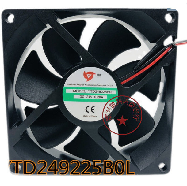 YING TIAN Fan YTD249225B0L DC24V 0.20A 9225 9CM 2 Wire Double ball fan