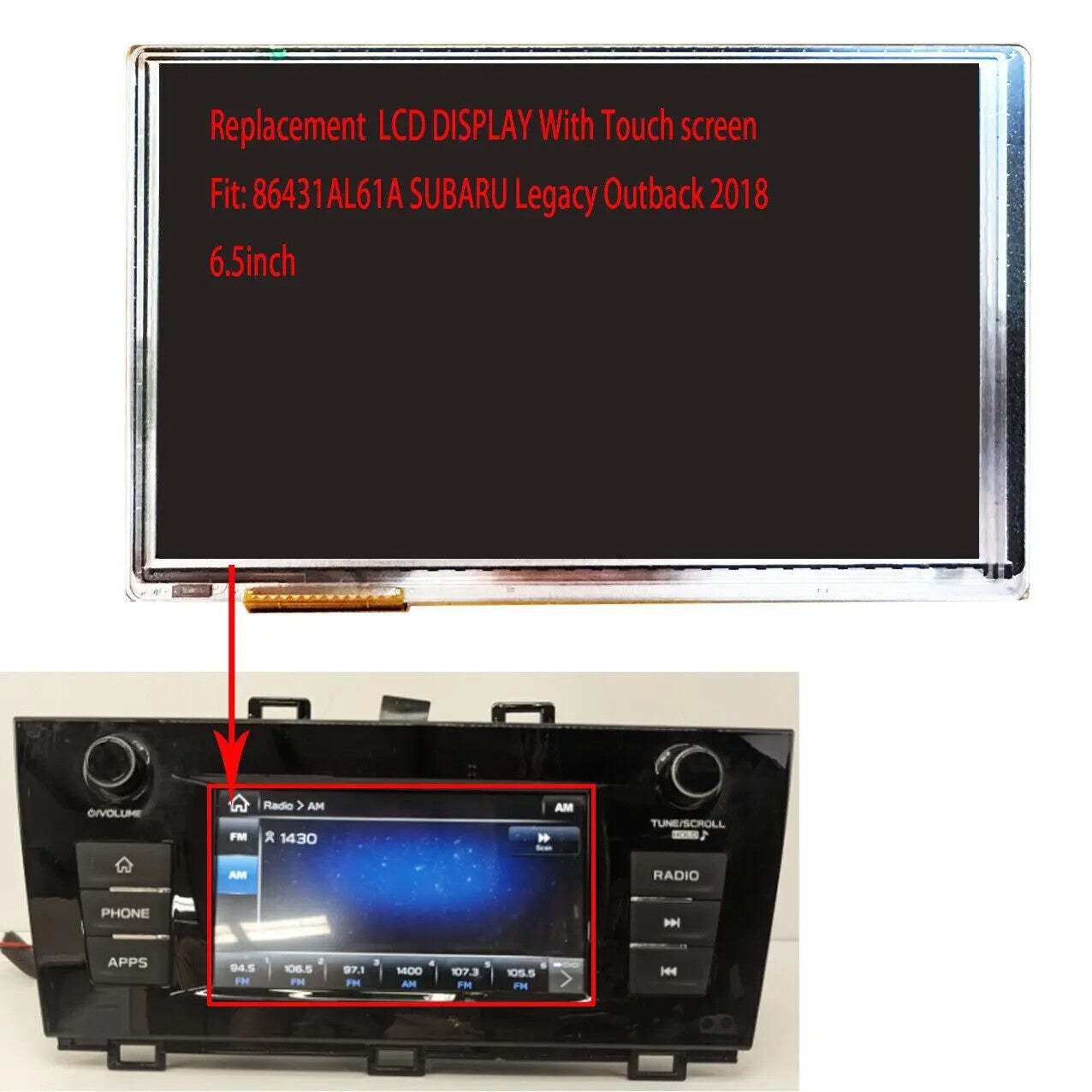 LCD Display Touch Screen For 2018 Subaru Outback Legacy Radio Navigation