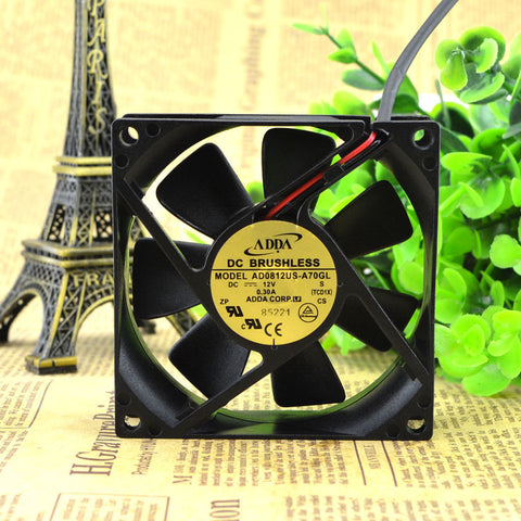 1pc ADDA AD0812US-A70GL FAN 8025 12V 0.3A 2pin