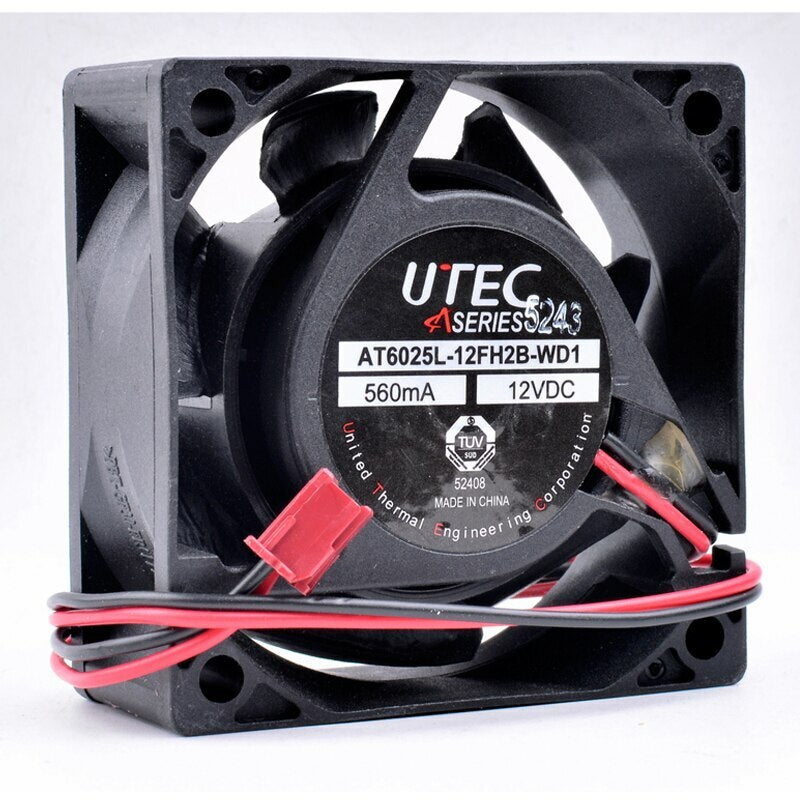 AT6025L-12FH2B-WD1 6cm 6025 DC12V 560mA 2 lines double ball cooling fan