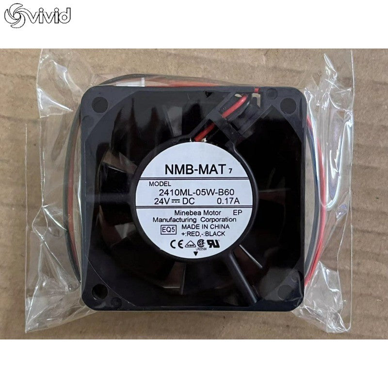 1 PCS NMB-MAT Fan 2410ML-05W-B60 DC 24V 0.17A 6025 6cm 2 Pin