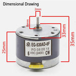 530 Motor DC 6V 9V 12V 2400RPM - EG-530AD-2B/2F Micro-motor CW/CCW For DIY Parts