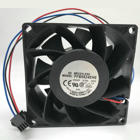 For Delta FFB0824EHE 80*80*38mm 24V 0.75A Inverter Cooling Fan 3-wires