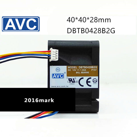 1pcs AVC DBTB0428B2G 40*40*28MM DC 12V 1A 4CM 4Pin Cooling Fan