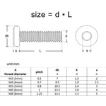 M3-M8 Allen Hex Hexagon Socket Ultra Thin Flat Wafer Head Screw Bolt Joint Bolt