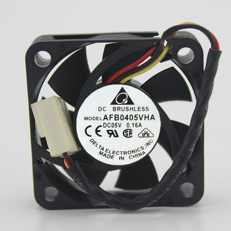 Delta Electronics AFB0405VHA Square Server Fan DC 5V 0.16A 40X40X10mm 3-wire
