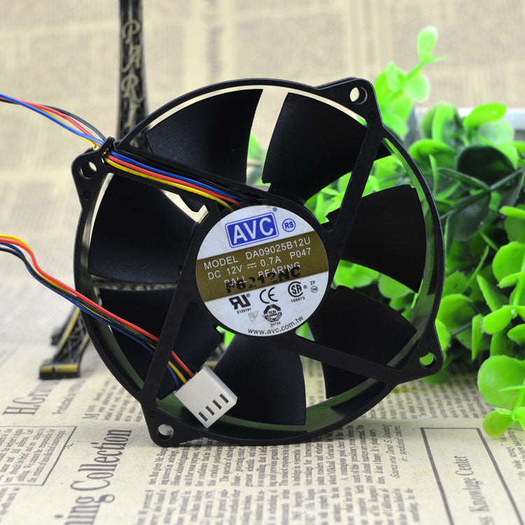 3pcs AVC DA09025B12U 9CM round frame supports CPU fan double ball bearing 4pin