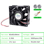 ACP9238B-24 92x92x38mm 92mm DC24V 0.35A cooling fan for inverter power supply