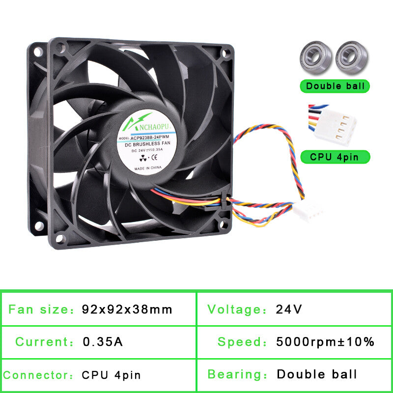 ACP9238B-24 92x92x38mm 92mm DC24V 0.35A cooling fan for inverter power supply
