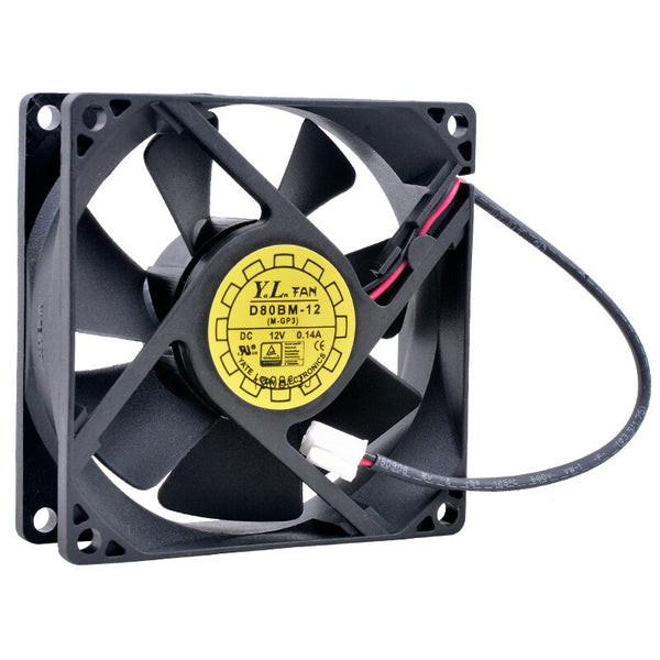D80BM-12 8cm 80mm 80x80x25mm 8025 DC12V 0.14A Double ball bearing cooling fan