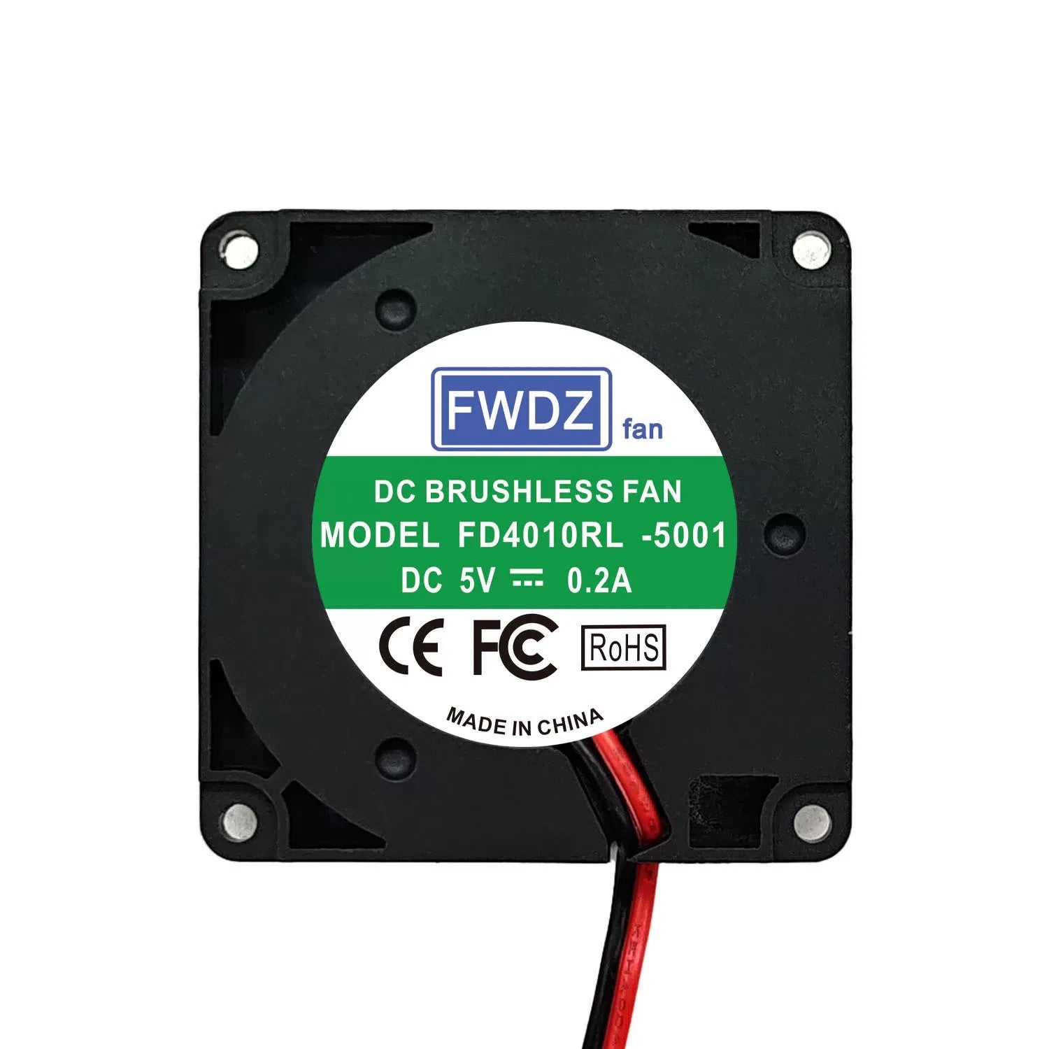 1PCS FWDZ Model FD4010RL-5001 5VDC 0.2A 2-wire cooling fan