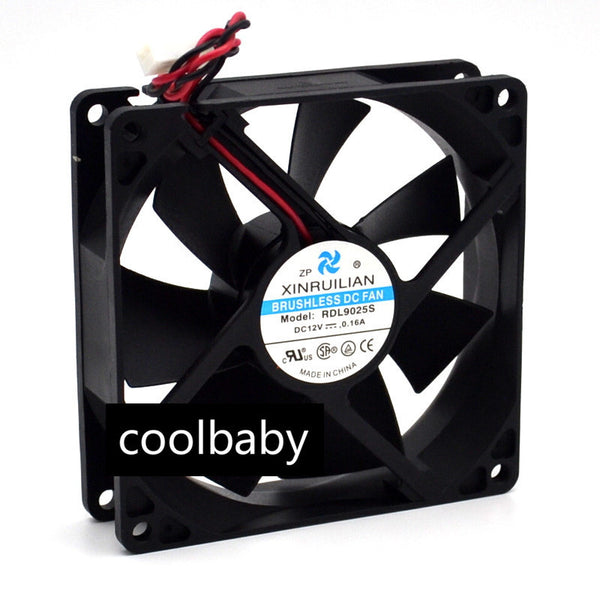 2pcs XINRUILIAN RDL9025S silent fan 92x92x25mm 12v 0.16A 2pin server cooling fan