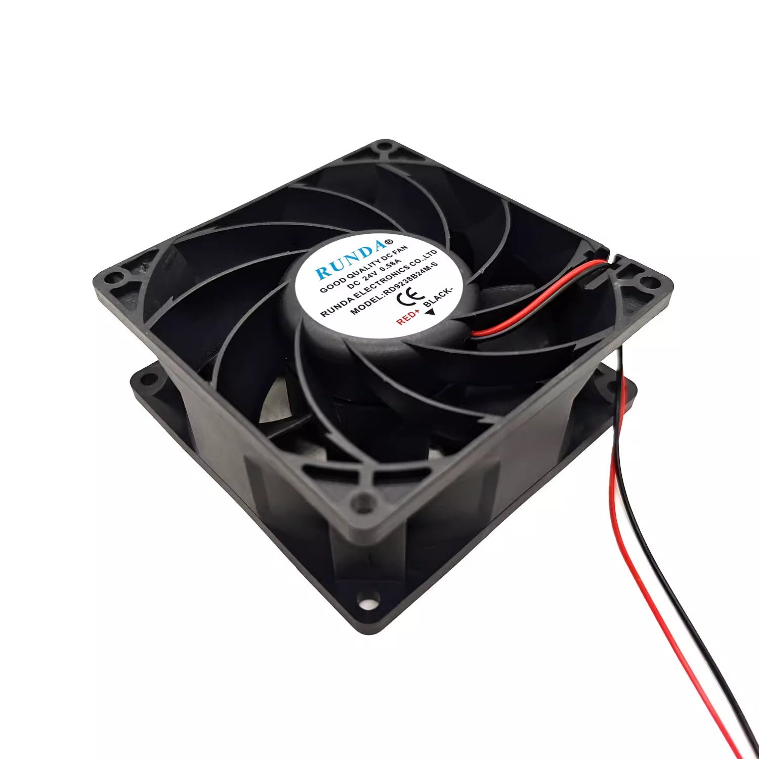 RUNDA RD9238B24M S DC24V 0.58A 9CM 2 Wire Brushless Axial Industrial Cooling Fan