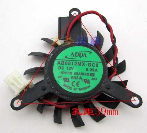 Original ADDA AB6812MX-GC0 NV-1035-C3 12V 0.09A graphics card cooling fan