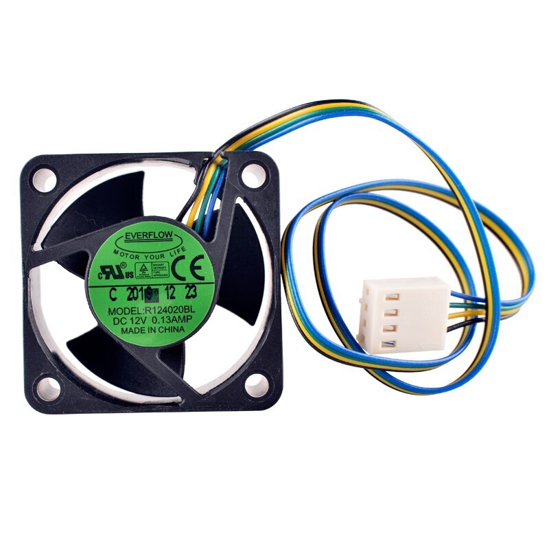 R124020BL cooling fan 40x40x20mm DC12V 0.13A 4pin for CPU 1U 2U power supply