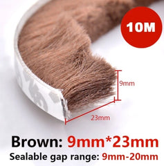 10Meters Window Brush Seal Strip Self Adhesive Weather Stripping Door Sweep