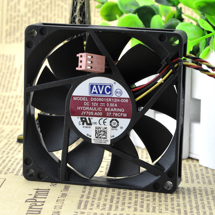 AVC DS08015R12H-006 fan 80*80*15mm 12V 0.50A 3pin