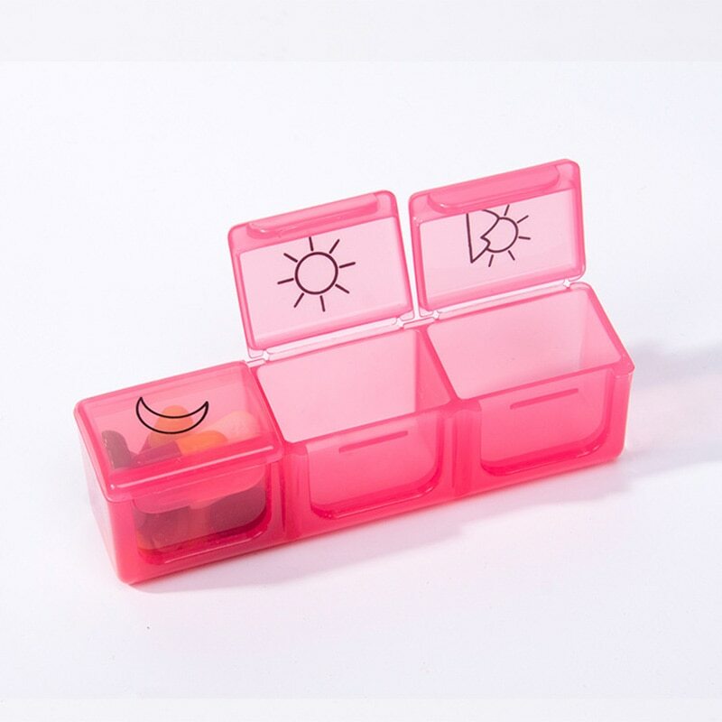 Pill Case Medicine Tablet Dispenser 3 Row 21 Grids 7 Days Pill Storage Container