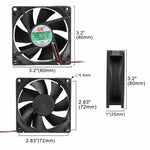 80mm x 80mm x 25mm 12V DC Cooling Fan Long Life Sleeve Bearing Computer Case Fan